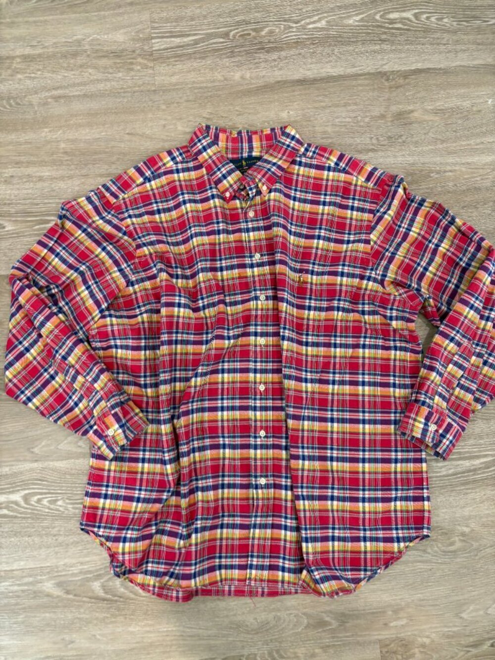 Ralph Lauren Shirt Mens Small Colorful Plaid Long Sleeve Button Down sz XXXL